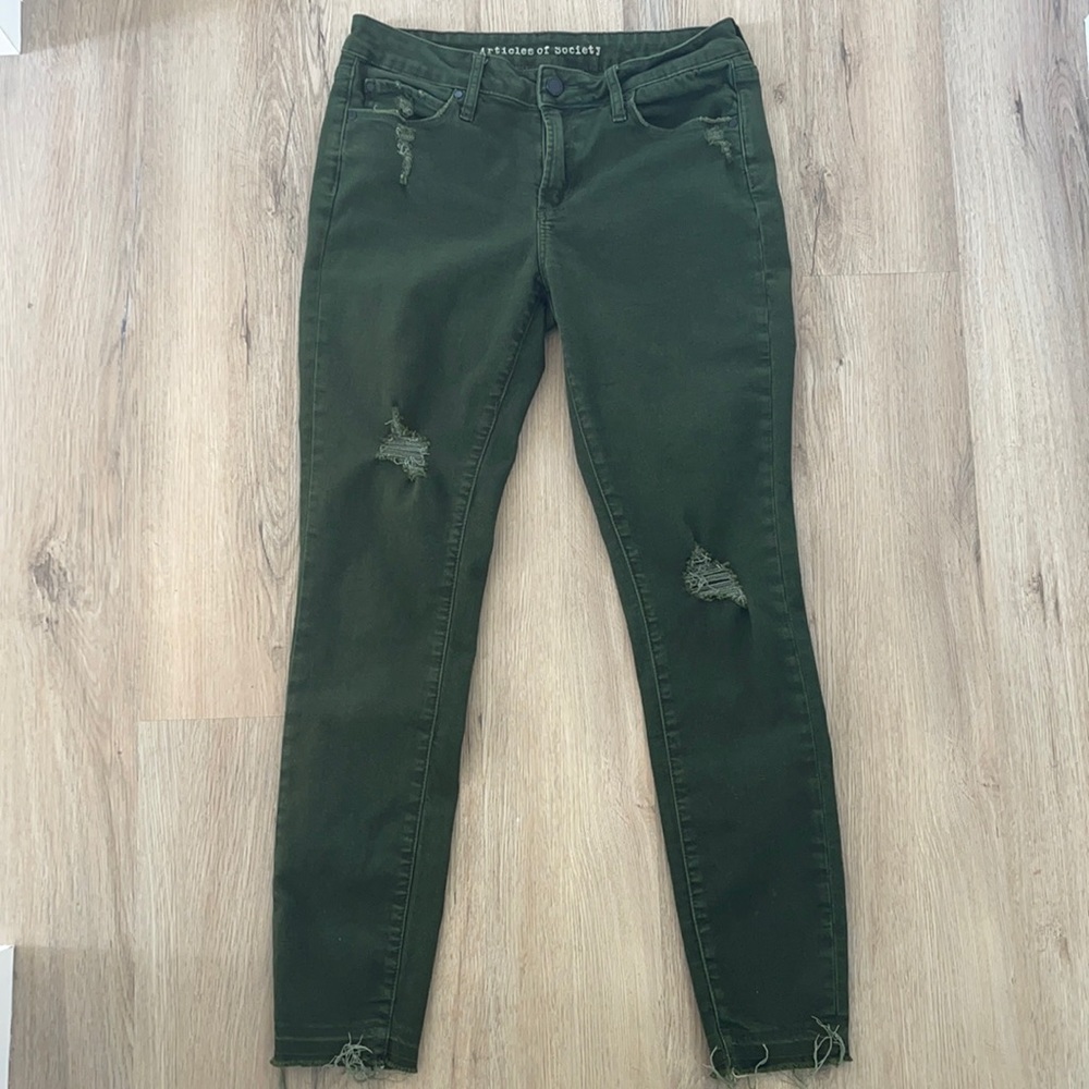 Articles of Society Sarah Release Hem Pants- Green